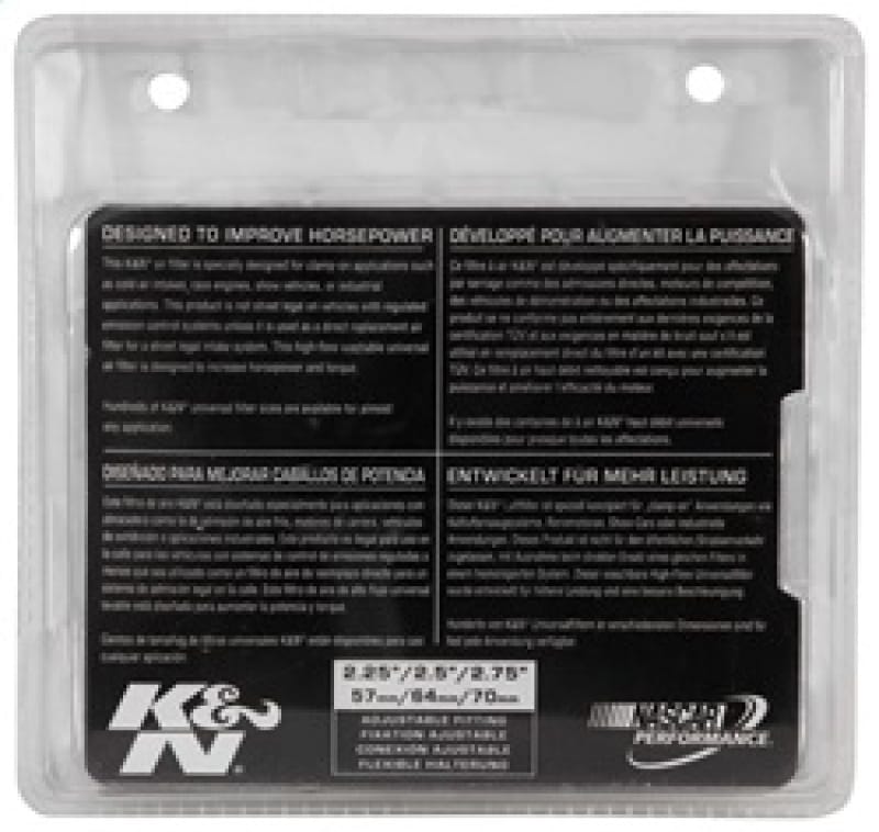 K&N Universal Chrome Filter 2 3/4in FLG / 4 1/2in Bottom / 4 1/2in Height thumbnail 3