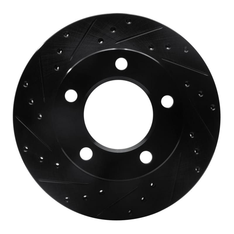 R1 76-86 Jeep Scrambler Front Left Drilled & Slotted Black Brake Rotor