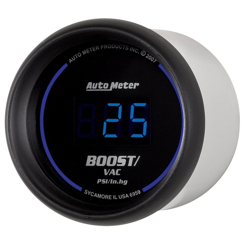Autometer Cobalt Digital 52.4mm Black Vacuum/Boost Gauge thumbnail 2