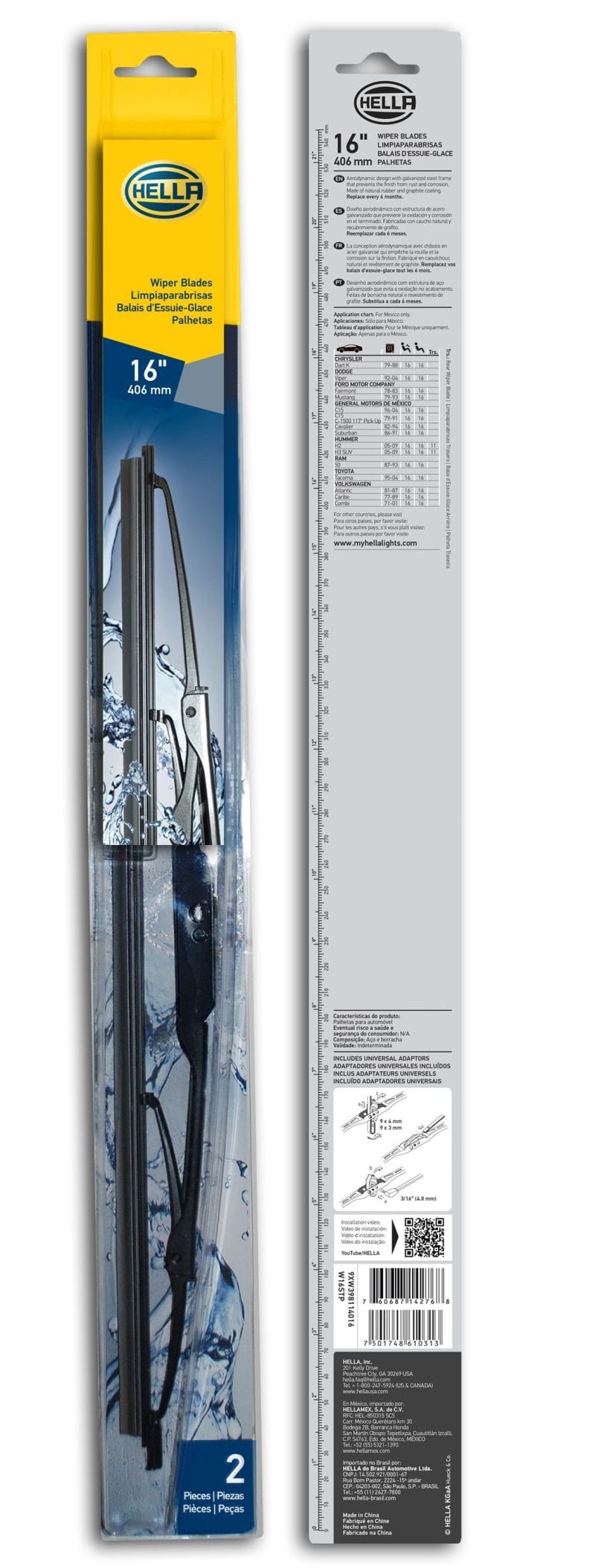 Hella Standard Wiper Blade 16in - Pair thumbnail 3