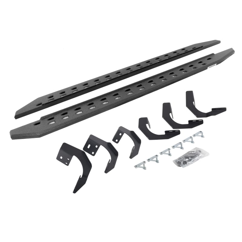 Go Rhino 15-22 Ram 1500 QC 4DR (Clssc Bdy) RB20 Slim Running Boards Kit (w/Brackets) - Bedliner Coat