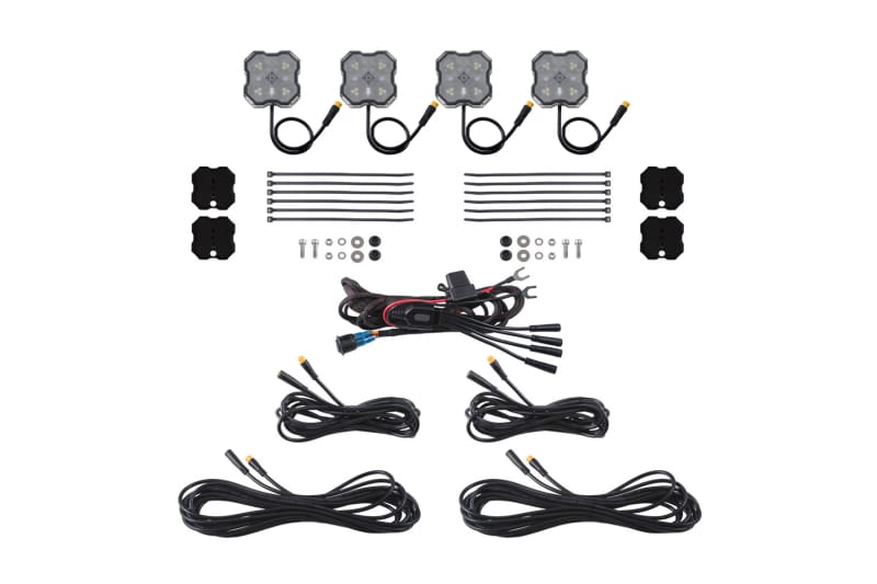 Diode Dynamics Rock Light - Red/White M8 Magnet 4-Pack