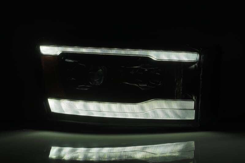 AlphaRex 06-08 Dodge Ram 1500HD PRO-Series Proj Headlights Plank Style Alpha Black w/Seq Signal/DRL thumbnail 3