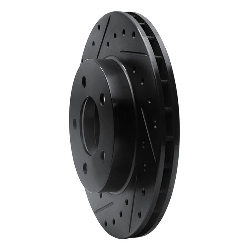 R1 93-97 Chrysler Intrepid Front Left Drilled & Slotted Black Brake Rotor thumbnail 2
