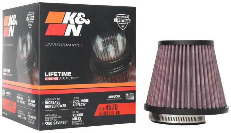 K&N Universal Air Filter 2-7/8in Flange / 5-3/16in Base / 3-1/2in Top / 4-7/16in Height thumbnail 3
