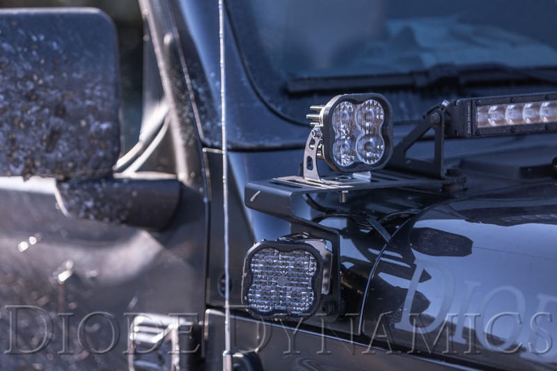 Diode Dynamics 18-21 Jeep JL Wrangler/Gladiator SS3 Cowl LED Bracket Kit - Yellow Pro thumbnail 3