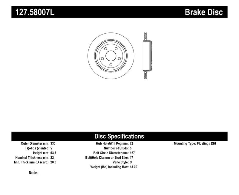StopTech Slotted & Drilled Sport Brake Rotor 11-15 Jeep Grand Cherokee (Excludes SRT8) thumbnail 3