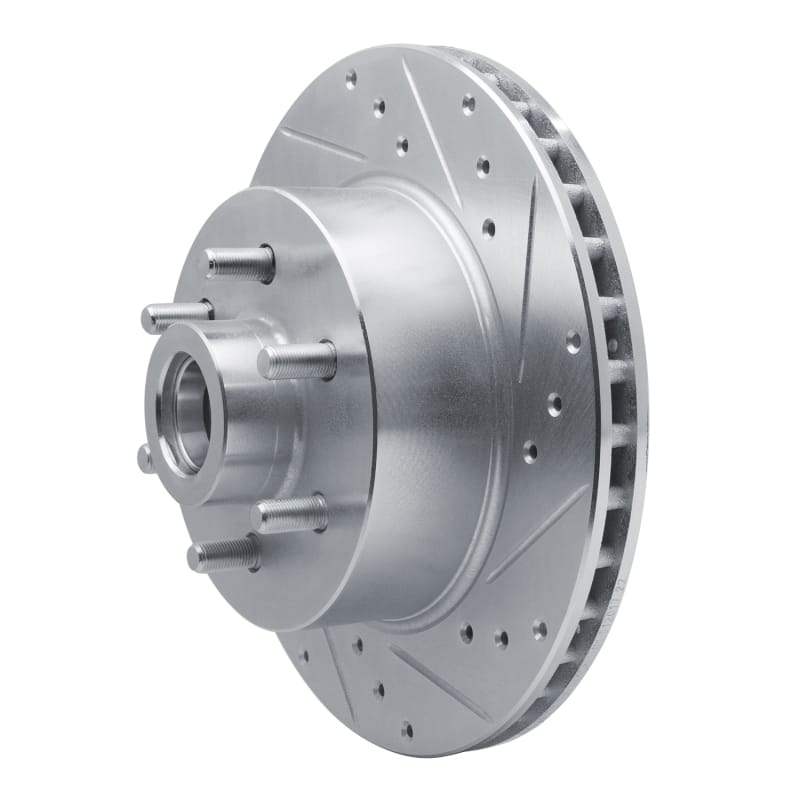R1 93-96 Dodge DAKOTA RWD Front Right Drilled & Slotted Silver Brake Rotor