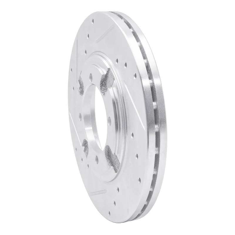 R1 84-90 Dodge COLT Front Left Drilled & Slotted Silver Brake Rotor thumbnail 2