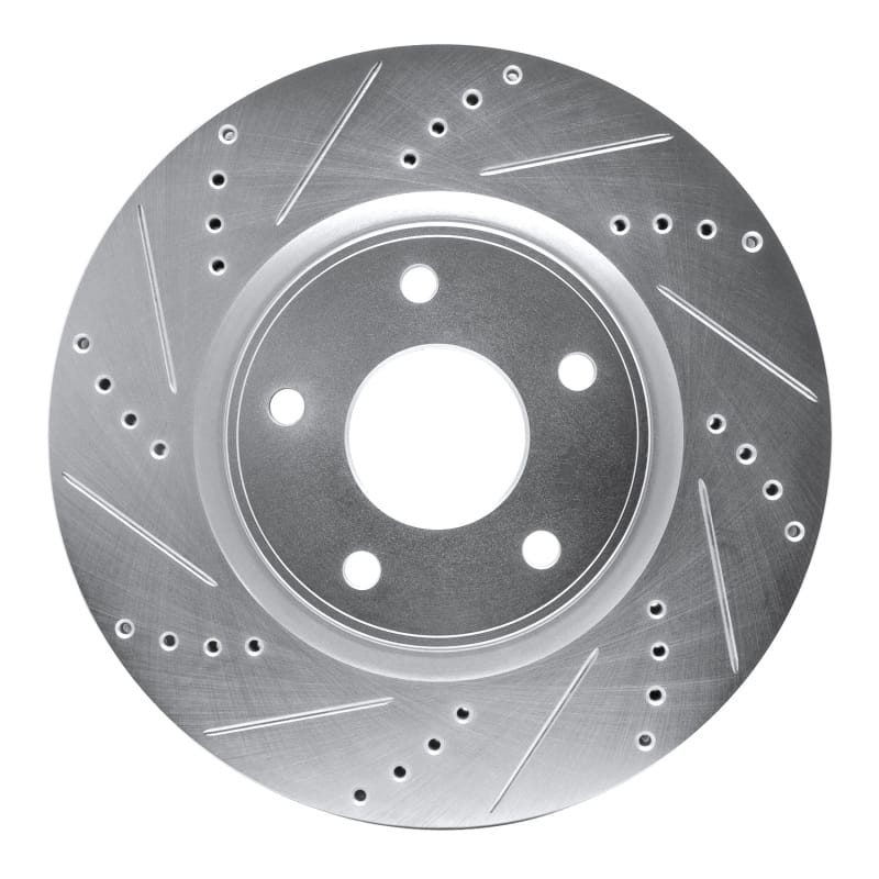 R1 12-25 Chrysler Grand Caravan Front Left Drilled & Slotted Silver Brake Rotor