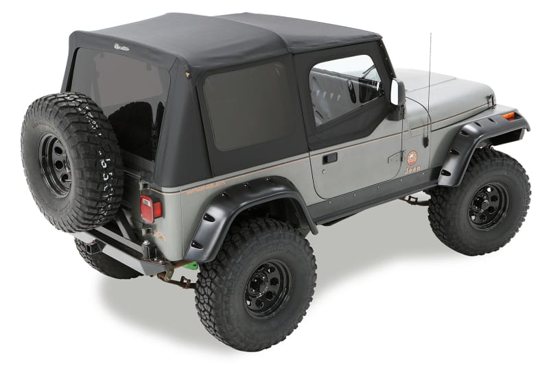 Bestop 03-06 Jeep Wrangler TJ Replace A-Top (Black Diamond Sailcloth Tinted Windows Upper Door Skin)