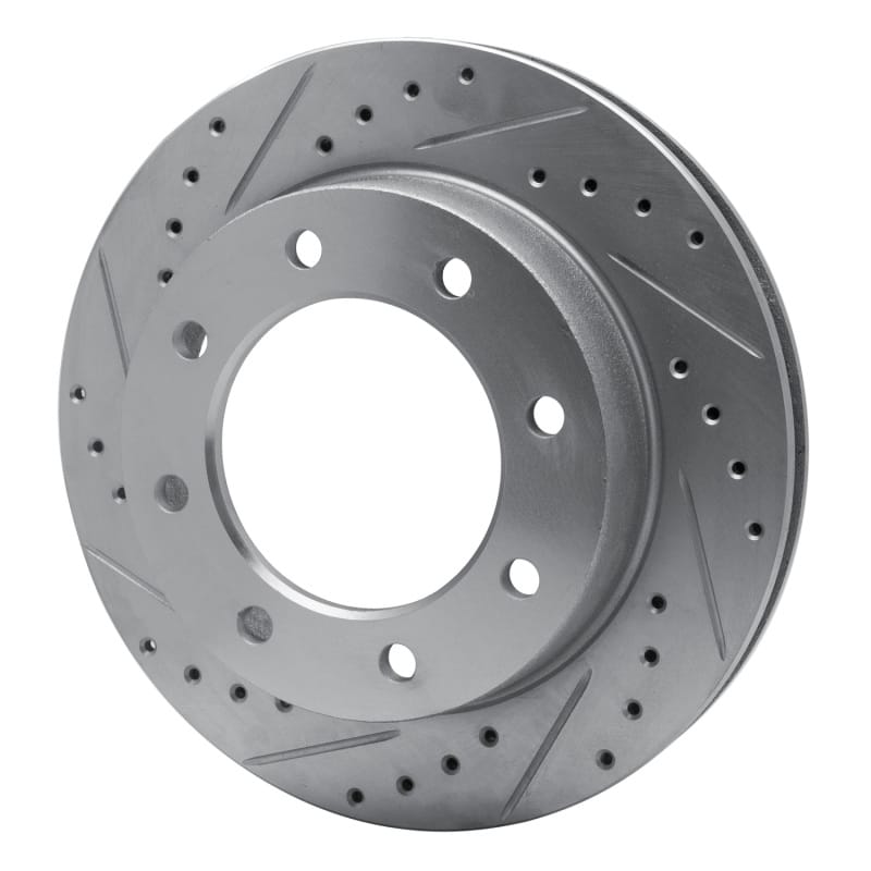 R1 73-93 Dodge B300 Van (71-74) / B300 (75-80) Front Left Drilled & Slotted Silver Brake Rotor thumbnail 2