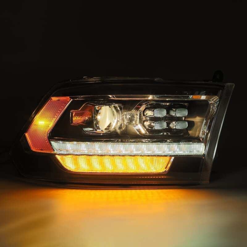 AlphaRex 09-18 Dodge Ram 1500HD PRO-Series Proj Headlight Plnk Style Blk w/Chrm Acc w/Seq Signal/DRL thumbnail 4