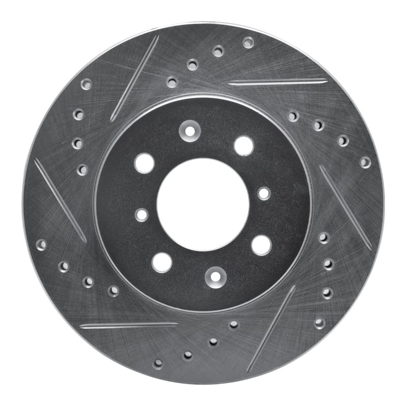 R1 84-85 Dodge Caravan Front Left Drilled & Slotted Silver Brake Rotor