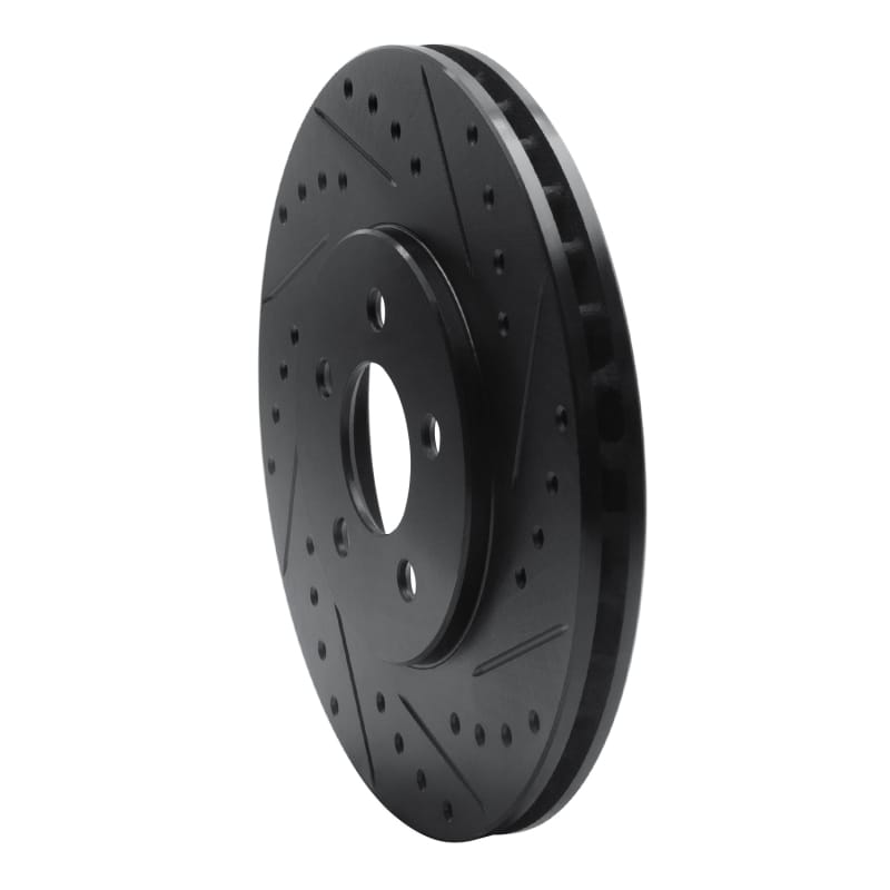 R1 95-06 Chrysler CIRRUS Front Right Drilled & Slotted Black Brake Rotor thumbnail 2