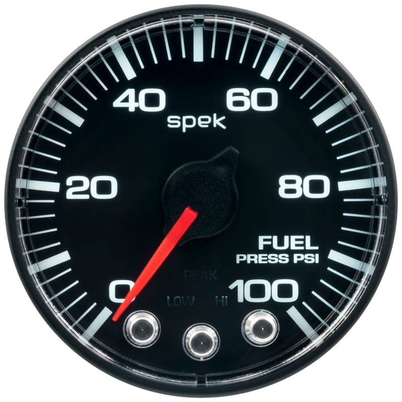 Autometer Spek-Pro Gauge Fuel Press 2 1/16in 100psi Stepper Motor W/Peak & Warn Blk/Blk - P314328 thumbnail 3