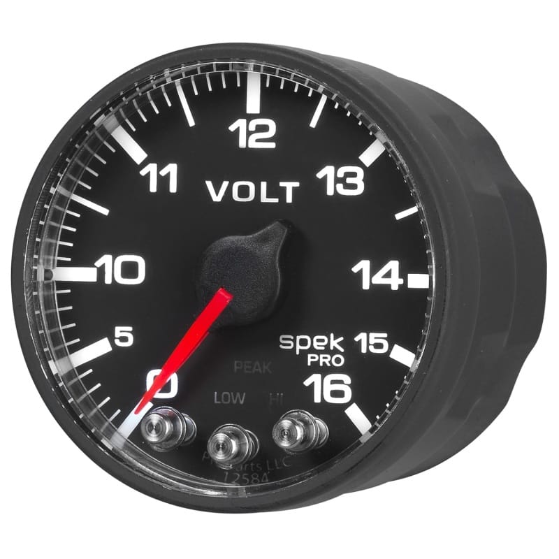 AutoMeter Gauge Voltmeter 2-1/16in. 16V Stepper Motor W/Peak & Warn Blk/Blk Spek-Pro thumbnail 4