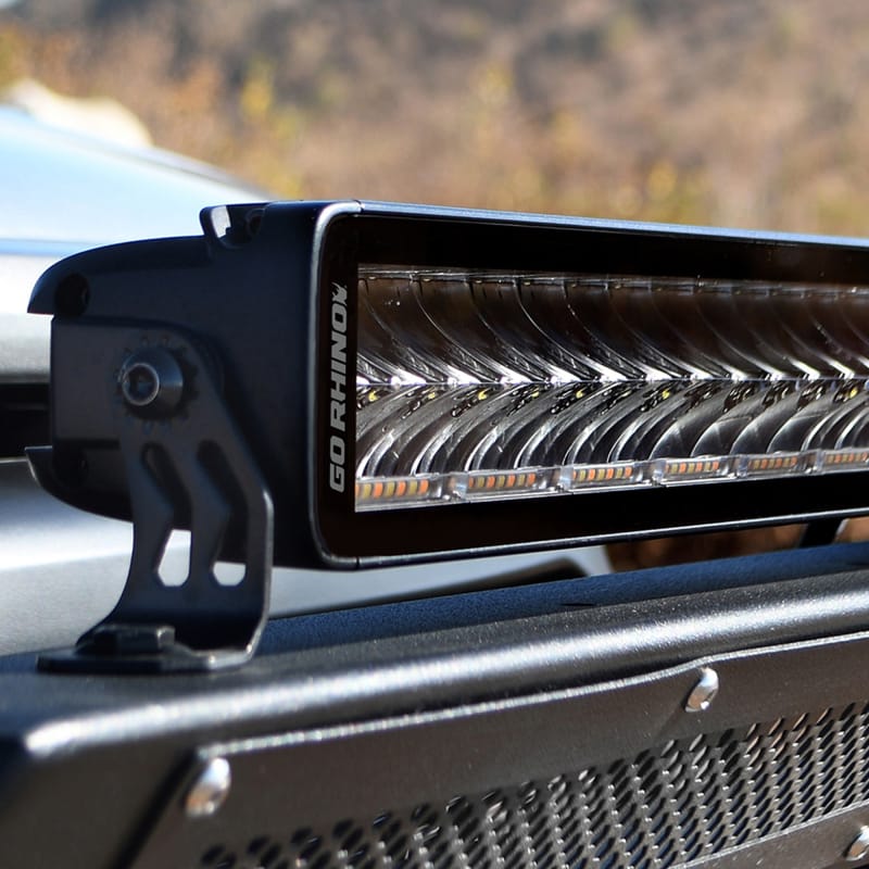 Go Rhino Xplor Blackout Combo Series Dbl Row LED Light Bar w/Amber (Side/Track Mount) 40in. - Blk thumbnail 6