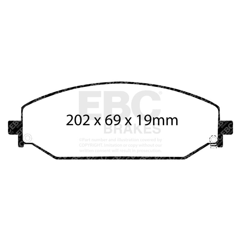 EBC 2022+ Jeep Grand Wagoneer 6.4L Extra Duty Front Brake Pads thumbnail 3