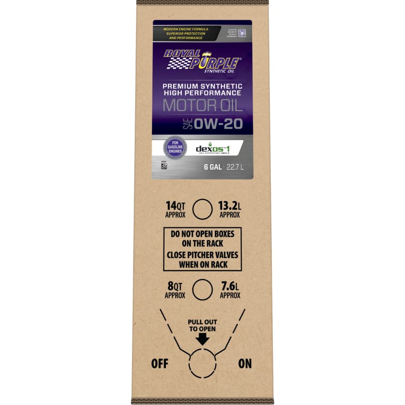 Royal Purple Premium Synthetic High Performance Multi-Grade 0W20 Motor Oil - 6 Gallon Bag-In-Box thumbnail 2