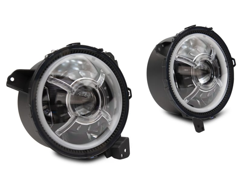 Raxiom 18-22 Jeep Wrangler JL/ JT 9-Inch LED Headlights w/ DRL and Halo- Black Housing (Clear Lens) thumbnail 3