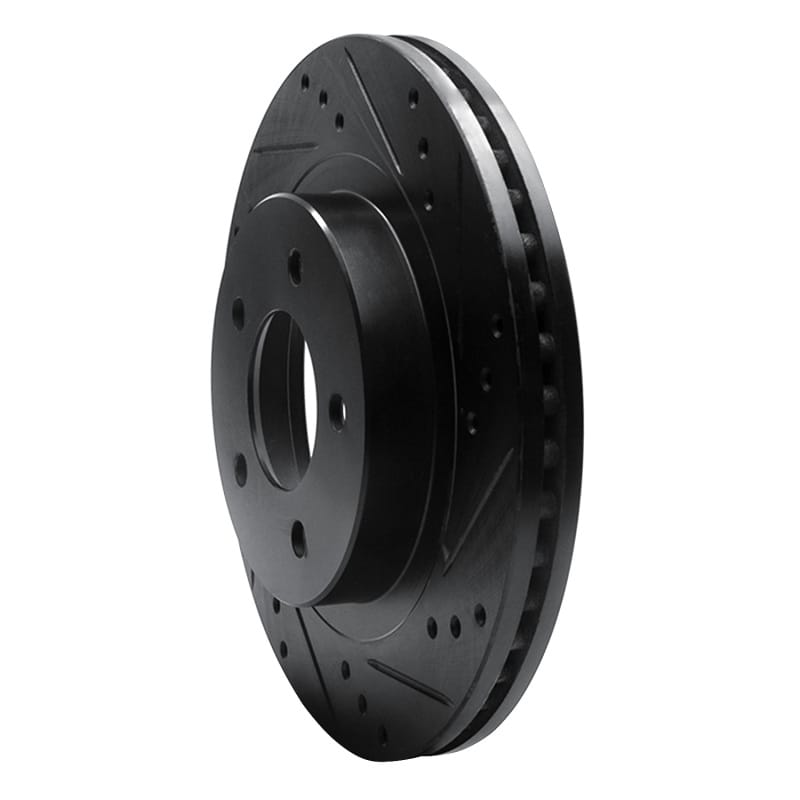 R1 98-04 Chrysler CONCORDE Front Right Drilled & Slotted Black Brake Rotor thumbnail 2