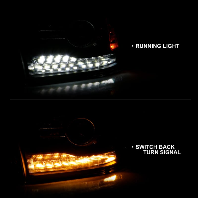 ANZO 2009-2018 Dodge Ram 1500 Projector Headlights Plank Style Halo w/Switchback Matte Black thumbnail 2