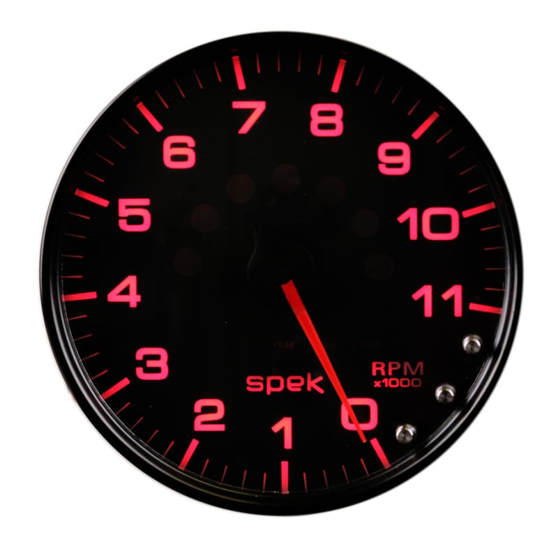 Autometer Spek-Pro Gauge Tachometer 5in 11K Rpm W/Shift Light & Peak Mem Black/Black - P23932 thumbnail 4