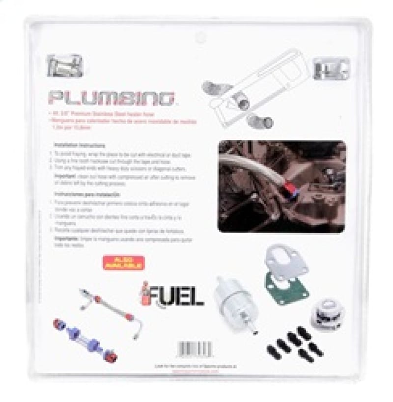 Spectre Stainless Steel Flex Heater Hose Kit 5/8in. Diameter - 4ft. Chrome thumbnail 3