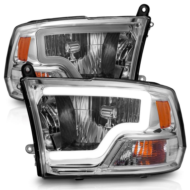 ANZO 2009-2018 Dodge Ram 1500/ 2500/ 3500 Crystal Headlights w/ Light Bar Chrome Housing thumbnail 2