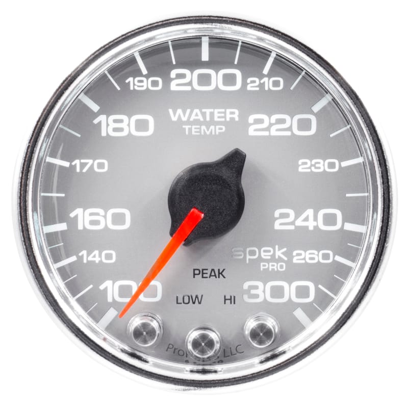 Autometer Spek-Pro Gauge Water Temp 2 1/16in 300f Stepper Motor W/Peak & Warn Slvr/Chrm - P34621 thumbnail 3