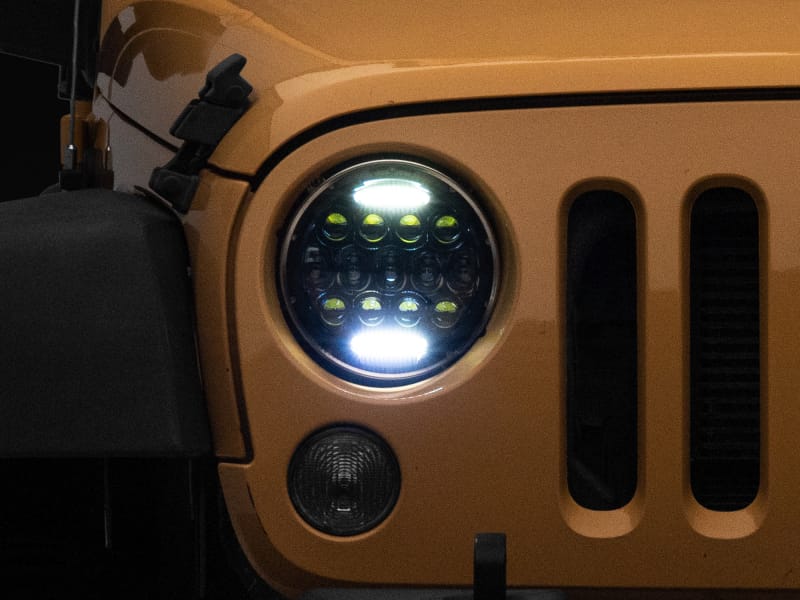 Raxiom 97-18 Jeep Wrangler TJ/JK Axial Series 13-LED Headlights- Black Housing (Clear Lens) thumbnail 2