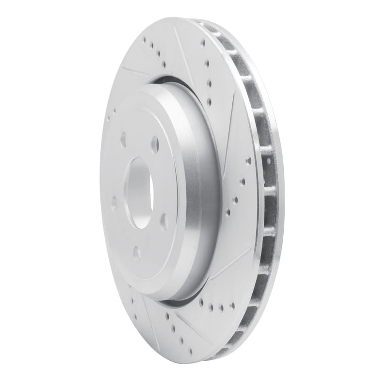 R1 12-25 Dodge Durango Rear Right Drilled & Slotted Silver Brake Rotor thumbnail 2