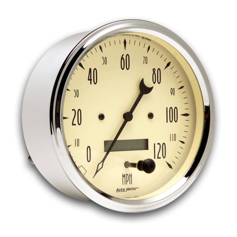 AutoMeter Gauge Speedometer 5in. 120MPH Elec. Prog. W/ Lcd Odo Antique Beige thumbnail 2