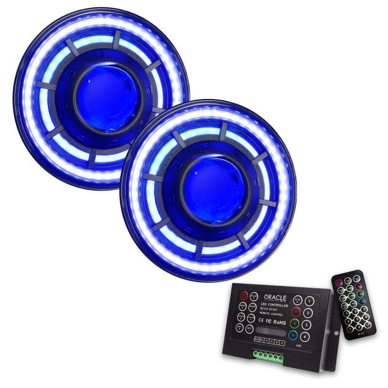 ORACLE Lighting 0718 Jeep Wrangler JK Oculus 7in ColorSHIFT Bi-LED Projector Headlights - 5876-333