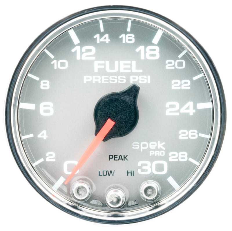 Autometer Spek-Pro Gauge Fuel Press 2 1/16in 30psi Stepper Motor W/Peak & Warn Slvr/Chrm thumbnail 3