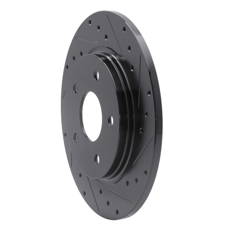 R1 08-16 Chrysler Town & Country Rear Right Drilled & Slotted Black Brake Rotor thumbnail 2