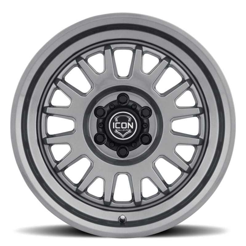 ICON Anza 17x8.5 5x5 -6mm Offset 4.5in BS 71.5mm Hub Bore Gun Metal Wheel thumbnail 5