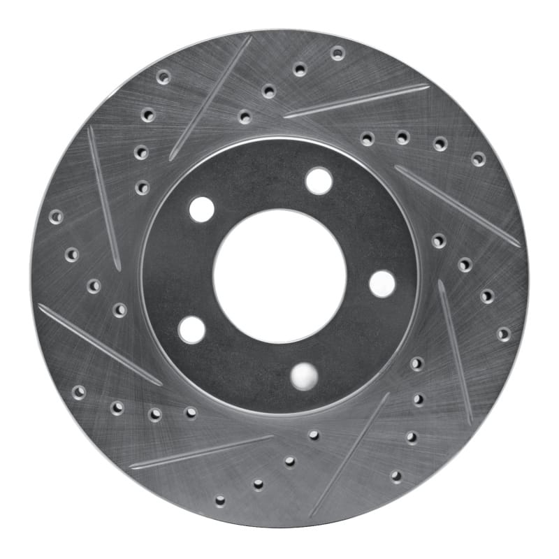 R1 91-96 Chrysler Town & Country Front Left Drilled & Slotted Silver Brake Rotor