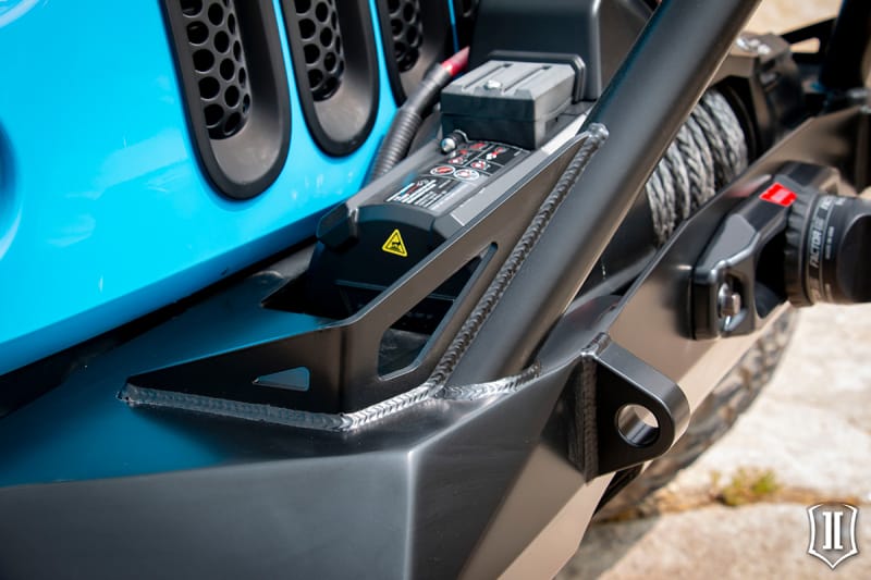 ICON 07-18 Jeep Wrangler JK Pro Series Front Bumper Rec Winch Mount w/Bar/Tabs thumbnail 5