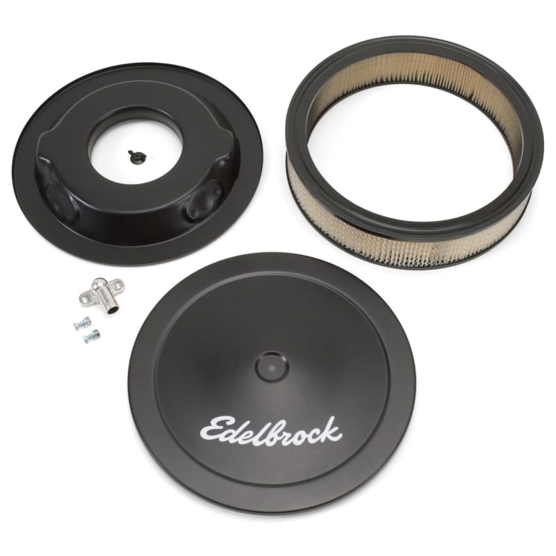 Edelbrock Air Cleaner Pro-Flo Series Round Steel Top Paper Element 14In Dia X 3 75In Dropped Base - 1223 thumbnail 2