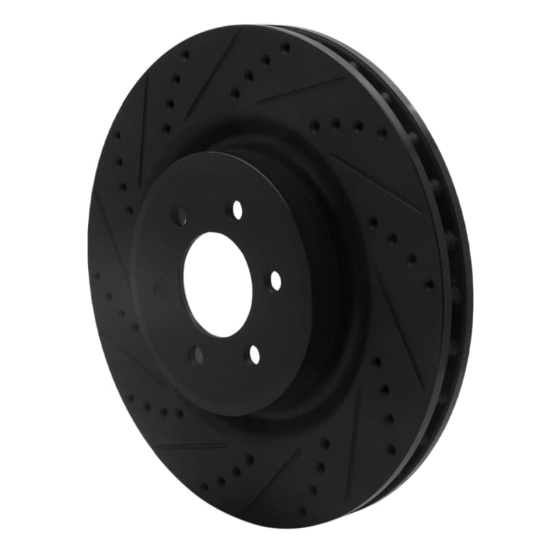 R1 2003-2017 Dodge Viper Front Left Drilled & Slotted Black Brake Rotor