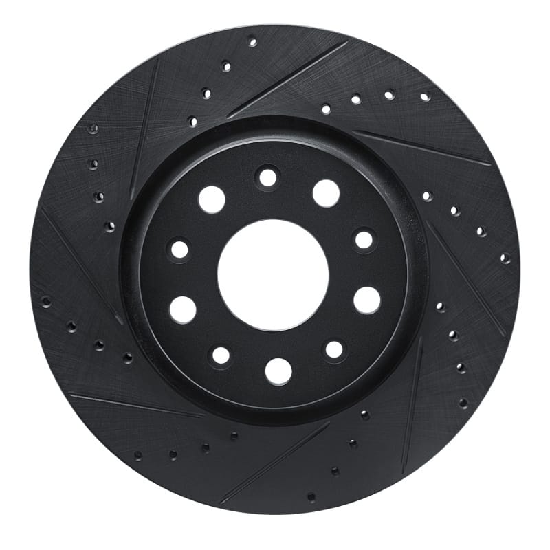 R1 18-25 Jeep Gladiator Front Left Drilled & Slotted Black Brake Rotor