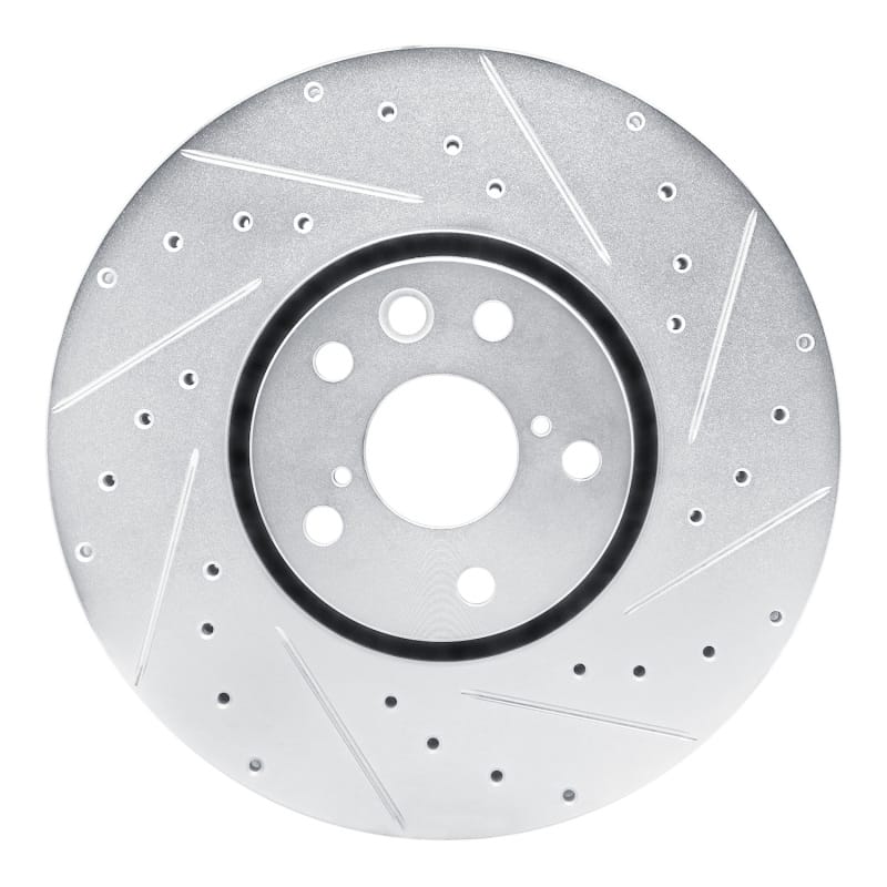 R1 21-23 Dodge Charger Right Front Drilled & Slotted Silver Brake Rotor