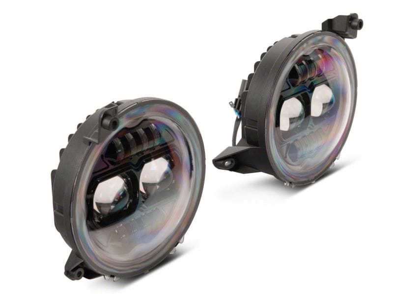 Raxiom 18-23 Jeep Wrangler JL Axial Series 9-In Angel Eye LED Headlights- Black Housing (Clear Lens) - J171705 thumbnail 2