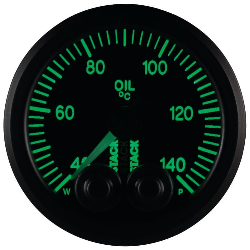 Autometer Stack 52mm 40-140 Deg C 1/8in NPTF Male Pro-Control Oil Temp Gauge - Black thumbnail 5