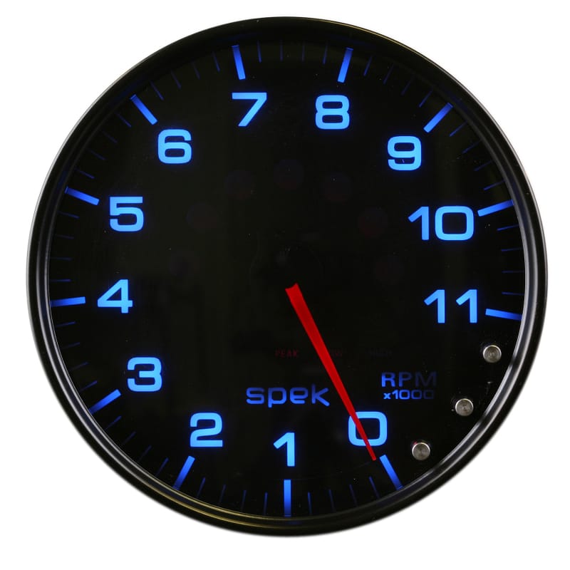 Autometer Spek-Pro Gauge Tachometer 5in 11K Rpm W/Shift Light & Peak Mem Black/Smoke/Black thumbnail 2