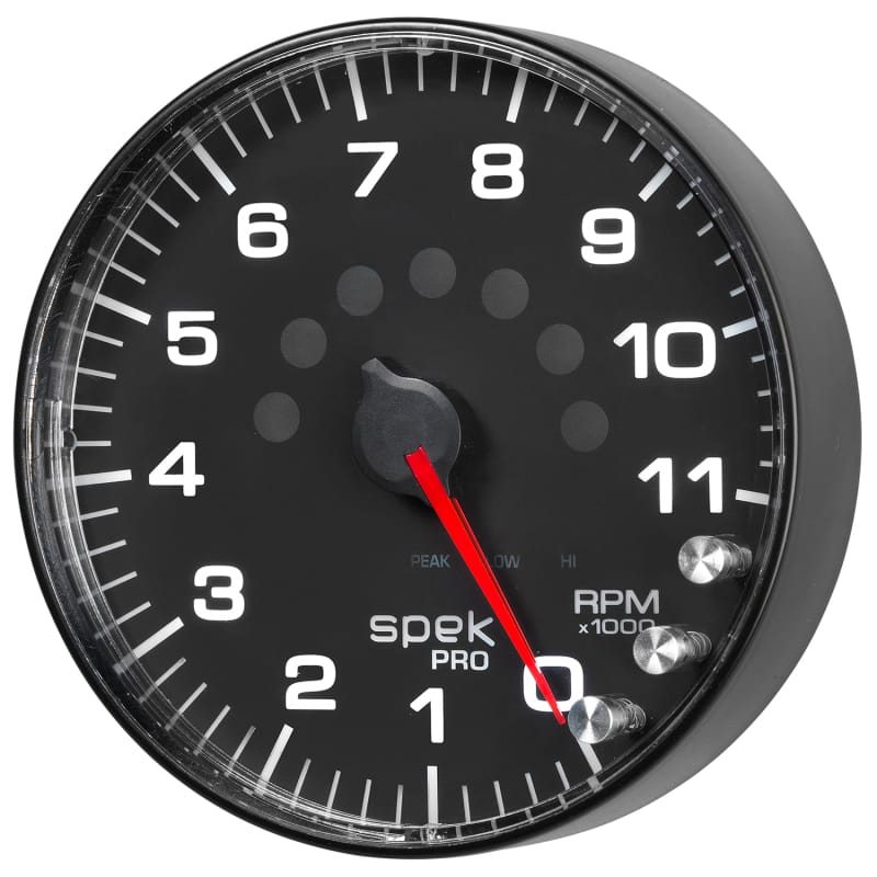 Autometer Spek-Pro Gauge Tachometer 5in 11K Rpm W/Shift Light & Peak Mem Black/Black - P239328 thumbnail 5