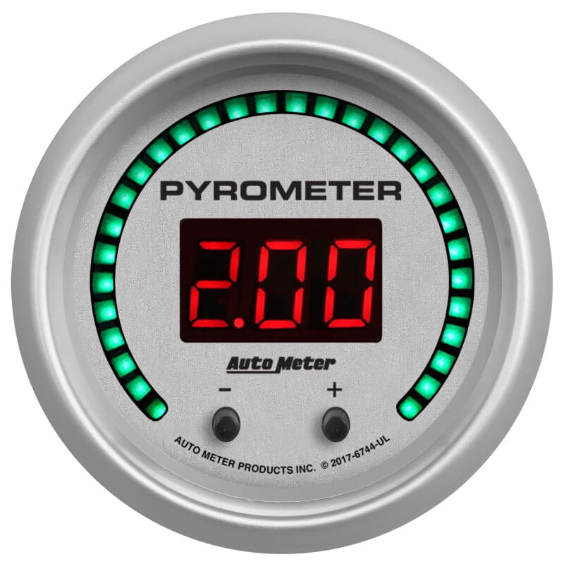 Autometer 52.4mm Silver Two Channel 0-2000 Degree Pyrometer (EGT) Ultra-Lite Elite Digital Gauge thumbnail 2