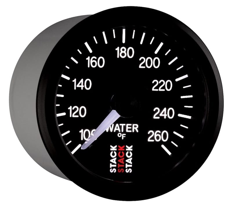 Autometer Stack 52mm 100-260 Deg F 1/8in NPTF Male Pro Stepper Motor Water Temp Gauge - Black thumbnail 6